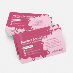 Business cards for cleaning service - designed by Black Label Branding