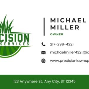 Precision Lawn Care Business Cards