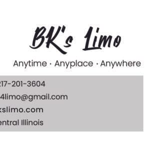 BK's Limo Business Cards