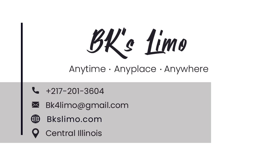 BK's Limo Business Cards